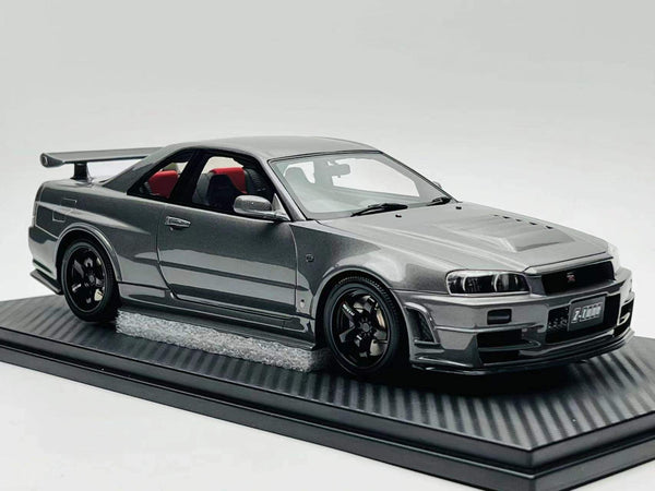 One Model 1:18 Nissan Skyline GT-R (BNR34) Z-Tune in Gun Gray Metallic