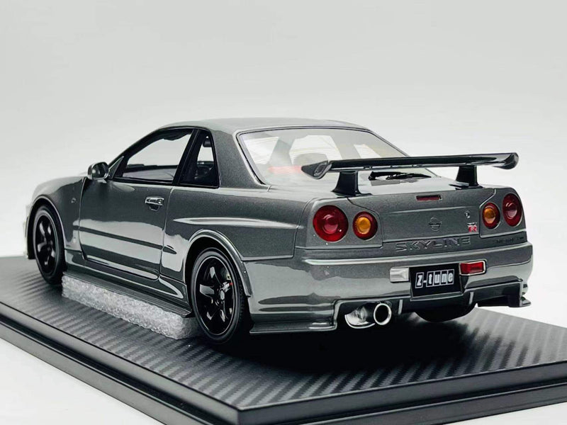 One Model 1:18 Nissan Skyline GT-R (BNR34) Z-Tune in Gun Gray Metallic