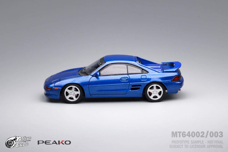 Peako Models 1:64 Toyota MR2 SW20 1996 in Purplish Blue Mica Metallic with Pop Up Headlights