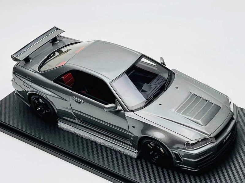 One Model 1:18 Nissan Skyline GT-R (BNR34) Z-Tune in Gun Gray Metallic