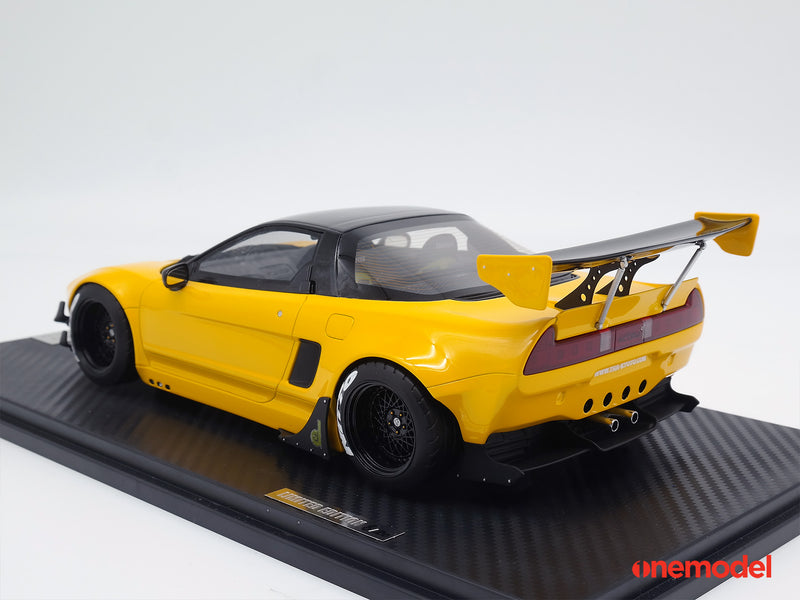 One Model 1:18 Honda NSX NA1 GT Rocket Bunny Yellow