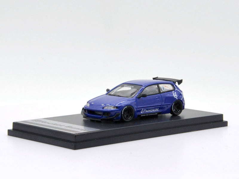 One Model 1:64 Honda Civic EG6 Rocket Bunny Pandem Blue