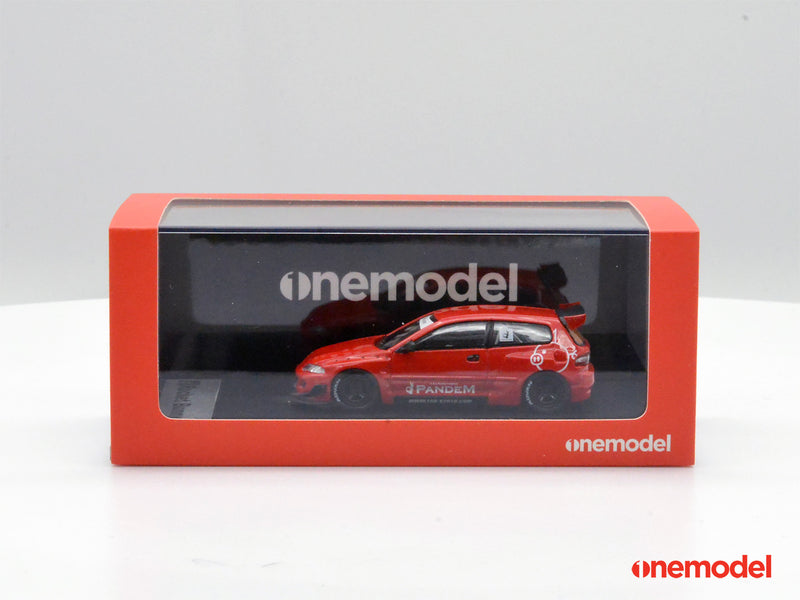 One Model 1:64 Honda Civic EG6 Rocket Bunny Pandem Red