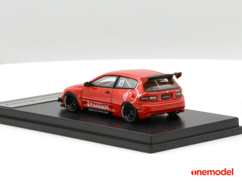 One Model 1:64 Honda Civic EG6 Rocket Bunny Pandem Red