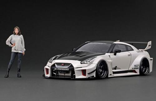 Ignition Model 1:18 Nissan Skyline GTR 35GT-RR Silhouette WORKS LB in White with Ms. Kato Figure