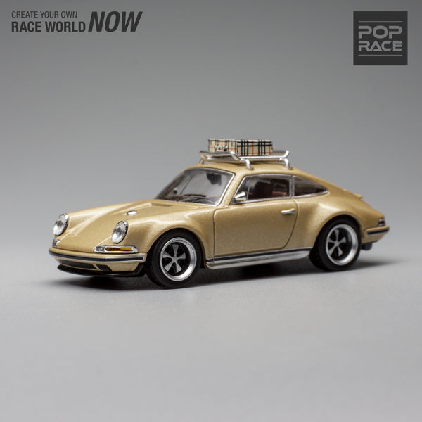 Pop Race 1/64 Porsche 964 Singer in Gold with Accessories